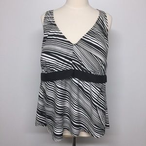 Jupe Midi Rayée Noir Et Blanc Ava & Viv - Taille Plus 3X, Coupe Flare élastiquée